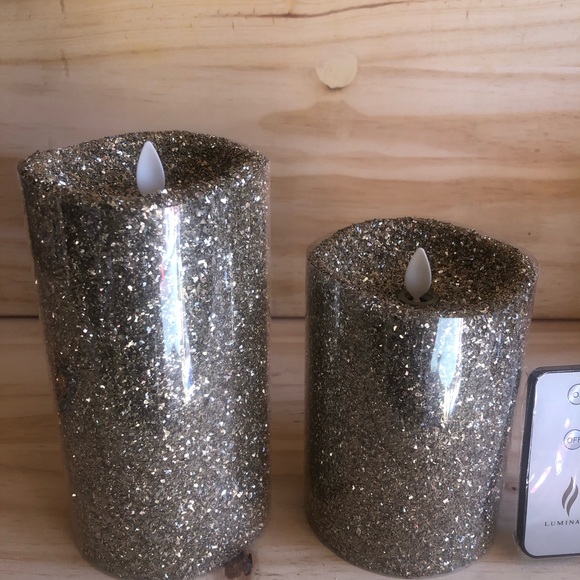 Luminara Accents Luminara Flameless Candles Champagne Glitter 57